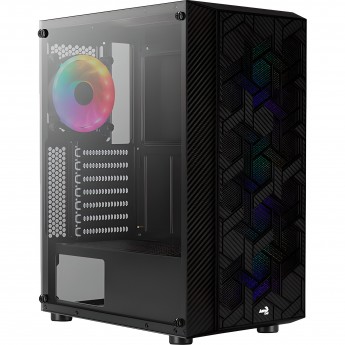 Корпус Aerocool Hive-G-BK-v2 без БП ATX 4x120mm 2x140mm 1xUSB2.0 2xUSB3.0 audio bott PSU черный