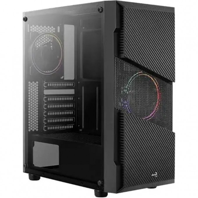 Корпус AEROCOOL MENACE SATURN FRGB-G-BK-V1 без БП ATX 7x120mm 2x140mm 2xUSB3.0 audio bott PSU, черный 1217779