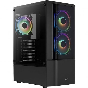 Корпус AEROCOOL QUANTUM MESH-G-BK-V2 черный без БП ATX 3x120mm 2x140mm 1xUSB2.0 2xUSB3.0 audio bott PSU