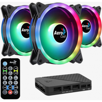 Вентилятор AEROCOOL DUO 12 PRO ARGB 120х120x25 черный 6-pin